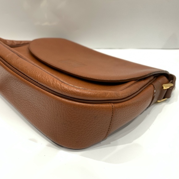 Burberry Brown Leather Shoulder Bag Sku#85019 (Gently used, mold) - Picture 8 of 13
